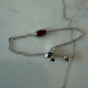 Kendra Scott Elaina July Red & Silver Birthstone Chain Bracelet